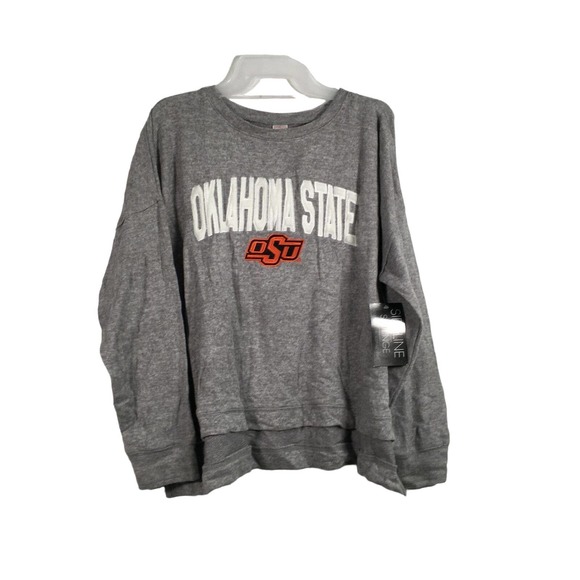 Sideline Slounge Tops - Sideline Oklahoma State Long Sleeve Ravine Slounge Wear, Women's Size L - Grey